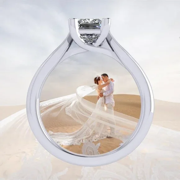 1to4ct Simulated Diamond Engagement ring Round-Princess-Cushion-Asscher Solitair - Picture 5 of 6